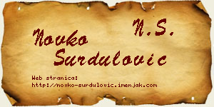 Novko Surdulović vizit kartica